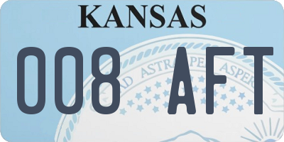 KS license plate 008AFT