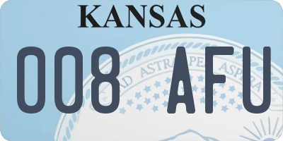 KS license plate 008AFU