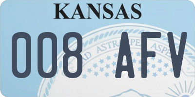 KS license plate 008AFV