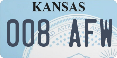 KS license plate 008AFW