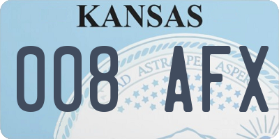 KS license plate 008AFX
