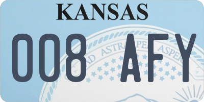 KS license plate 008AFY