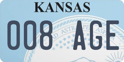 KS license plate 008AGE