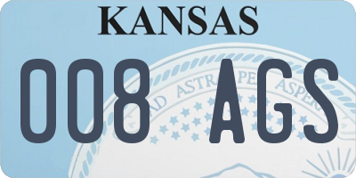 KS license plate 008AGS