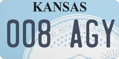 KS license plate 008AGY