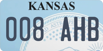 KS license plate 008AHB