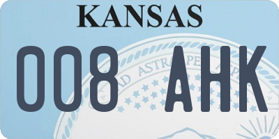 KS license plate 008AHK