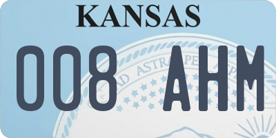 KS license plate 008AHM