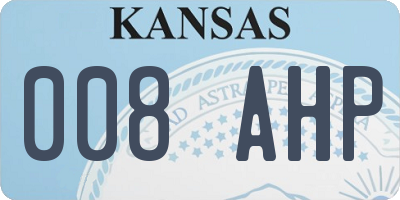 KS license plate 008AHP