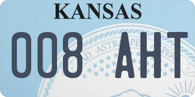 KS license plate 008AHT