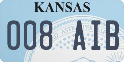 KS license plate 008AIB