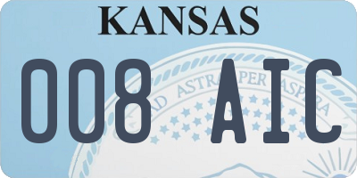 KS license plate 008AIC