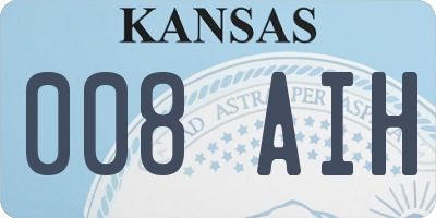KS license plate 008AIH