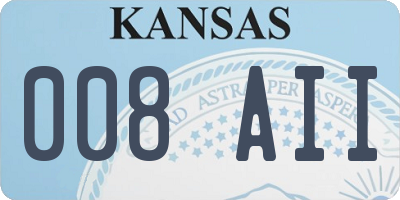 KS license plate 008AII