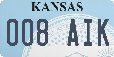 KS license plate 008AIK