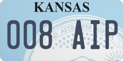 KS license plate 008AIP