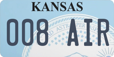 KS license plate 008AIR