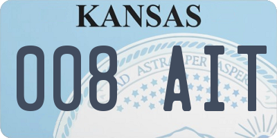 KS license plate 008AIT