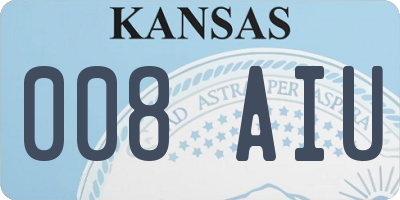 KS license plate 008AIU