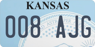KS license plate 008AJG