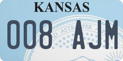 KS license plate 008AJM