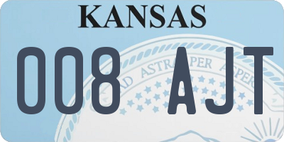 KS license plate 008AJT