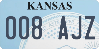 KS license plate 008AJZ