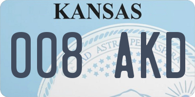 KS license plate 008AKD