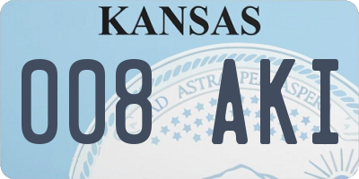 KS license plate 008AKI
