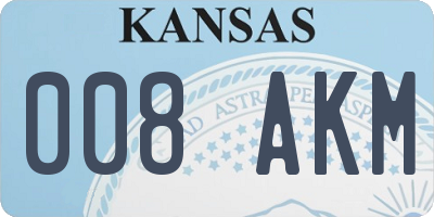 KS license plate 008AKM