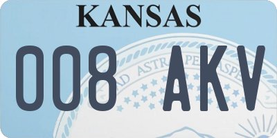 KS license plate 008AKV