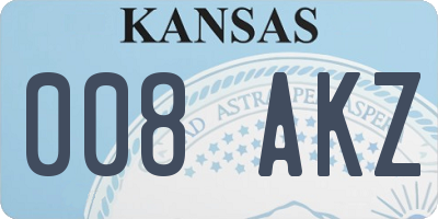 KS license plate 008AKZ