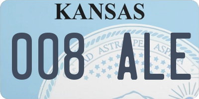KS license plate 008ALE