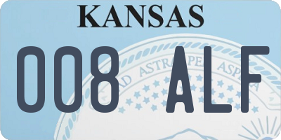 KS license plate 008ALF