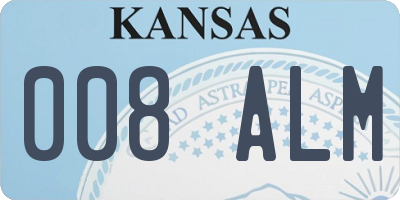 KS license plate 008ALM