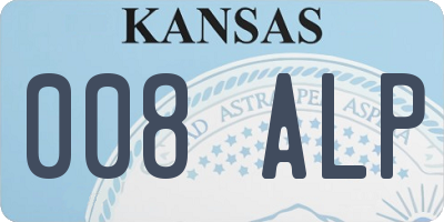 KS license plate 008ALP