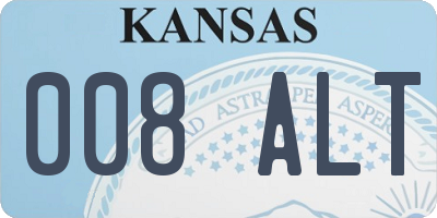 KS license plate 008ALT