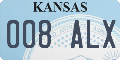 KS license plate 008ALX
