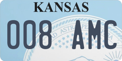 KS license plate 008AMC