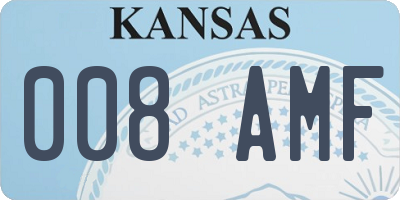 KS license plate 008AMF