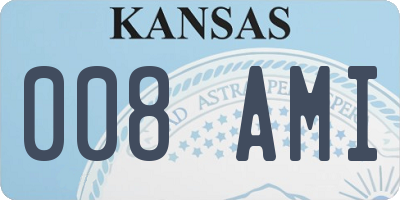 KS license plate 008AMI
