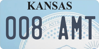 KS license plate 008AMT