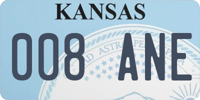 KS license plate 008ANE