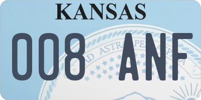 KS license plate 008ANF