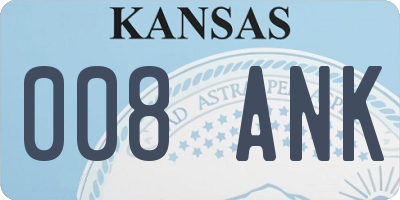 KS license plate 008ANK