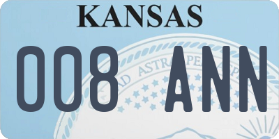 KS license plate 008ANN