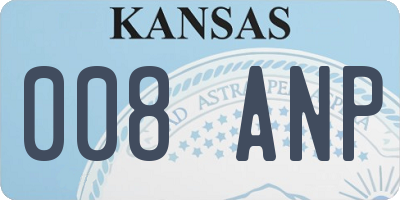 KS license plate 008ANP