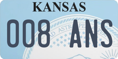 KS license plate 008ANS