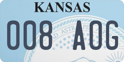 KS license plate 008AOG