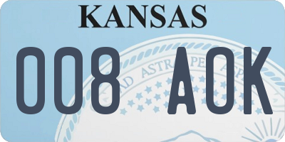 KS license plate 008AOK